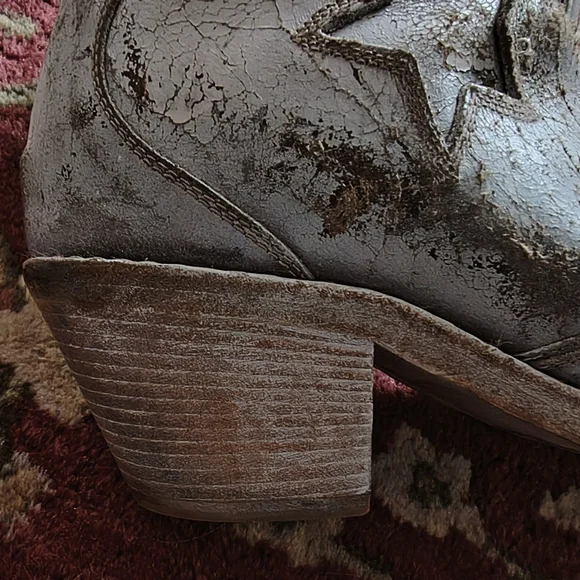 Alexander McQueen McQ Grey White Distressed Cowboy Ankle Boots 40 - Picture 9 of 9